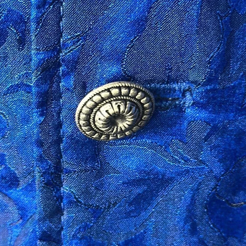 Wah Maker Frontier Collection Blue‎ Silk Vest Sz. M NWT Waistcoat Made in USA